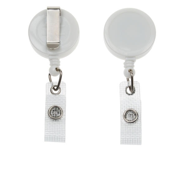 Bild på White badge reel with belt clip and strap. 60270199 (DE,SE,NO,FI,RO,PL)