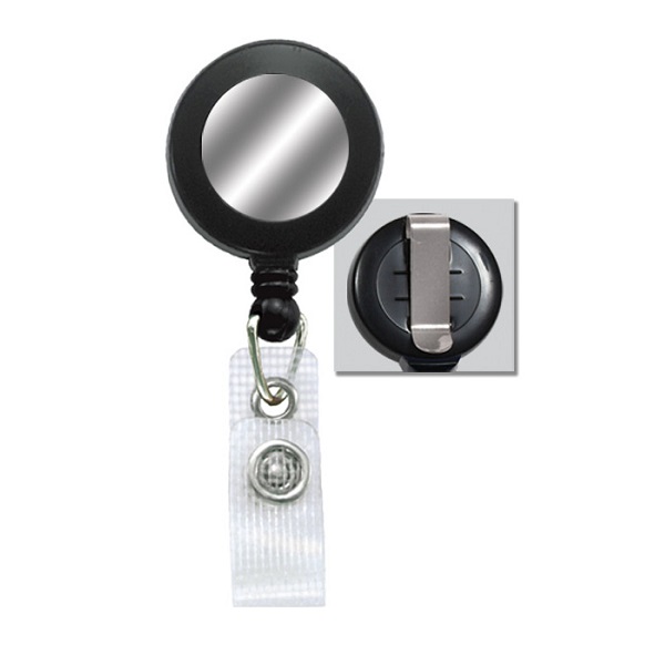 Bild på Black badge reel with belt clip, strap and silver sticker. 60270175 (DE,SE,NO,FI,RO,PL)