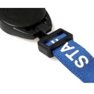 Picture of Black badge reel for lanyard with strap. 60270209
