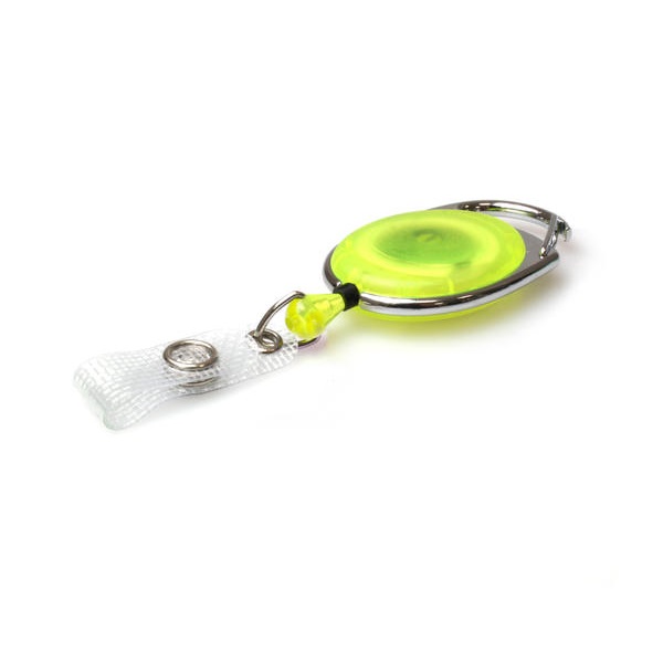 Bild på Yellow translucent carabiner ID badge reel with reinforced strap. 60270148 (DE,SE,NO,FI,RO,PL)