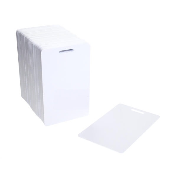 Bild på Blank white cards with slot punched portrait. 70102025 (DE,SE,NO,FI,RO,PL)