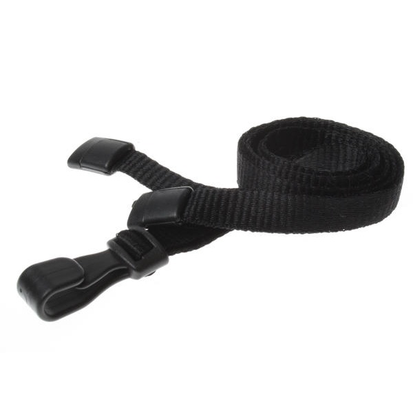 Bild på Black lanyard / Keyhanger 10 mm with plastic J clip - 100% polyester. 60270541 (DE,SE,NO,FI,RO,PL)