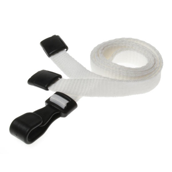 Bild på White lanyard / Keyhanger 10 mm with plastic J clip - 100% polyester. 60270542 (DE,SE,NO,FI,RO,PL)