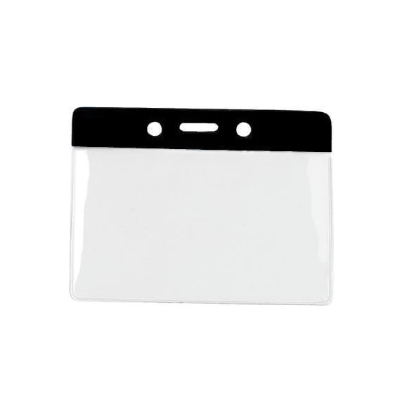 Bild på 90x65 mm Card holder / carrying case soft plastic. Black top / clear (horizontal / landscape). 60270311_1 (DE,SE,NO,FI,RO,PL)