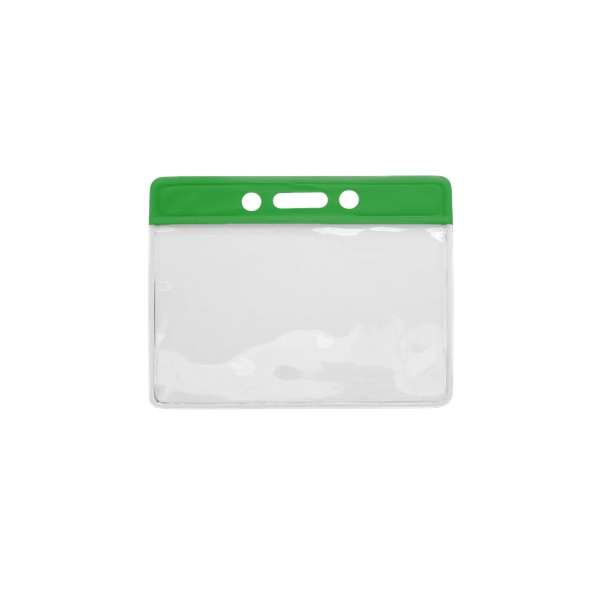 Bild på Card holder/carrying case soft plastic 86 x 54 mm. green top/clear (horizontal/landscape). 60270316 (DE,SE,NO,FI,RO,PL)