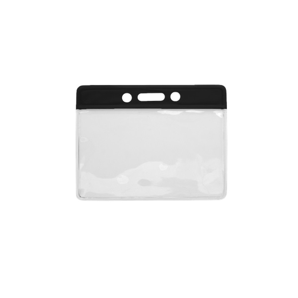 Bild på 86x54 mm Card holder / carrying case soft plastic. Black top / clear (horizontal / landscape). 60270311 (DE,SE,NO,FI,RO,PL)