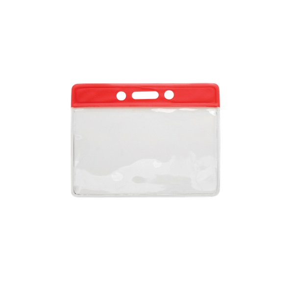 Bild på Card holder/carrying case soft plastic 86 x 54 mm. red top/clear (horizontal/landscape). 60270315 (DE,SE,NO,FI,RO,PL)