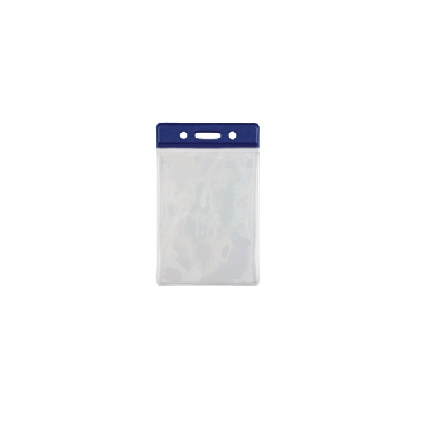 Bild på 86x54 mm Card holder / carrying case soft plastic. Blue top / clear (vertical / portrait). 60270308 (DE,SE,NO,FI,RO,PL)