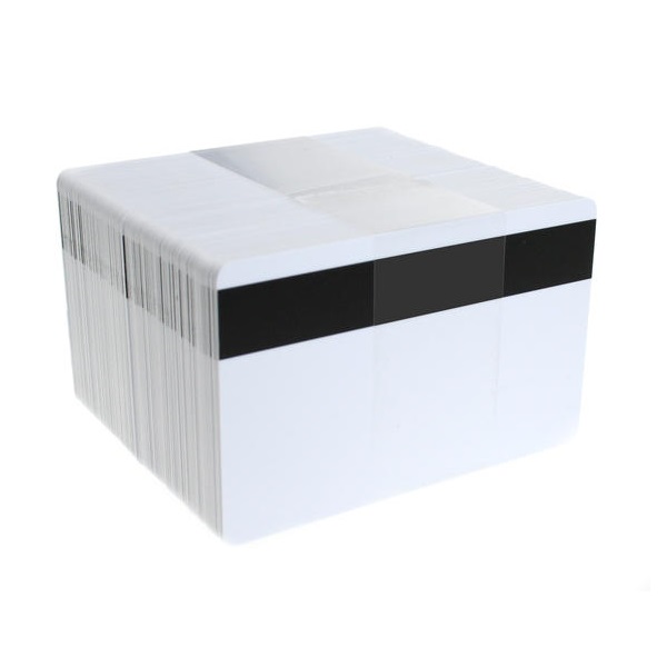 Bild på Blank white cards with LO-CO magnetic stripe- IS0-7811-2 (CR80). 70102021 (DE,SE,NO,FI,RO,PL)