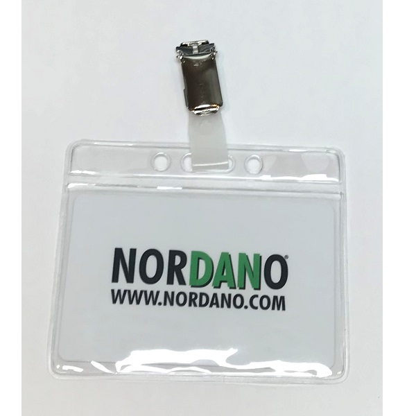 Bild på 86x54 mm Cardholder / carrying case soft plastic clear (horizontal / landscape). Vinyl Badge Holder and clip nylon with strap (belt clip). 60270310+60270101 (DE,SE,NO,FI,RO,PL)