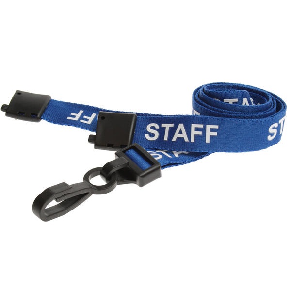 Bild på Staff blue lanyard / keyhanger 15 mm with plastic J clip. 60270588 (DE,SE,NO,FI,RO,PL)