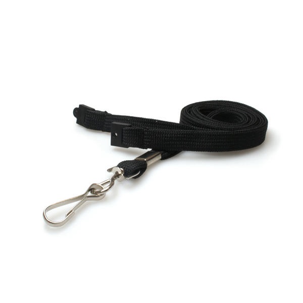 Bild på Black lanyard / keyhanger 10 mm with Metal J-Clip - 100% polyester. 60270581 (DE,SE,NO,FI,RO,PL)