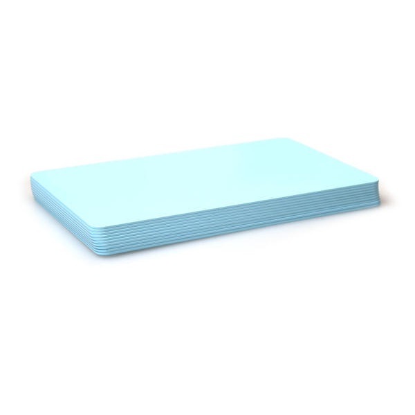 Bild på Blank light blue cards - CR80 (LIGHT BLUE CORE). 70102085 (DE,SE,NO,FI,RO,PL)