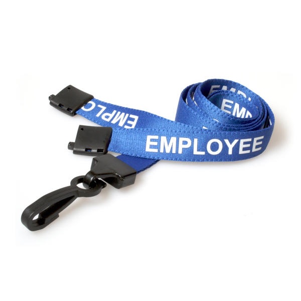 Bild på Employee blue lanyard / keyhanger 15 mm with plastic J clip. 60270583 (DE,SE,NO,FI,RO,PL)