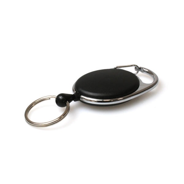 Bild på Black carabiner ID badge reel with key ring. 60270194 (DE,SE,NO,FI,RO,PL)