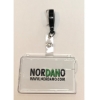 Bild på Cardholder / carrying case rigid plastic with lock clear (horizontal / landscape) with a black badge reel, strap clip. 60270126+60270176 (DE,SE,NO,FI,RO,PL)