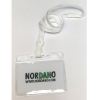 Bild på Card holder / carrying case soft plastic 86 x 54 mm. white top / clear with a white lanyard. (60270312/60270302)+60270502vud (DE,SE,NO,FI,RO,PL)