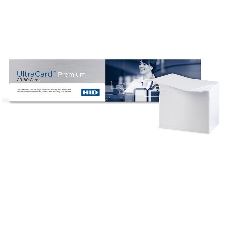 Bild på White HID™ UltraCard Premium CR-80 Composite 30 mil plastic cards 082136. FARGO082136 (DE,SE,NO,FI,RO,PL)