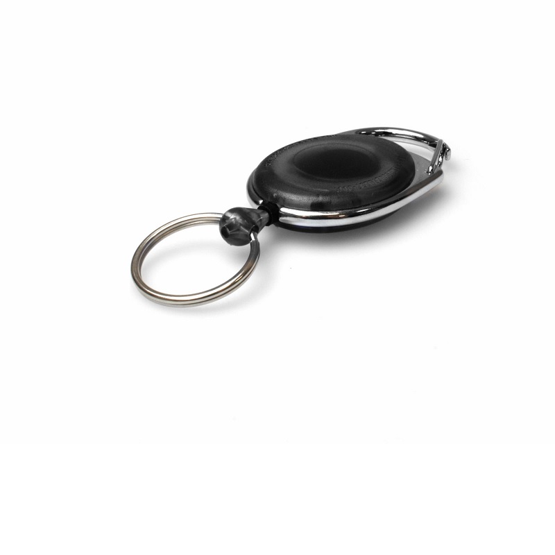 Bild på Black Translucent carabiner ID badge reel with key ring. 60270237 (DE,SE,NO,FI,RO,PL)