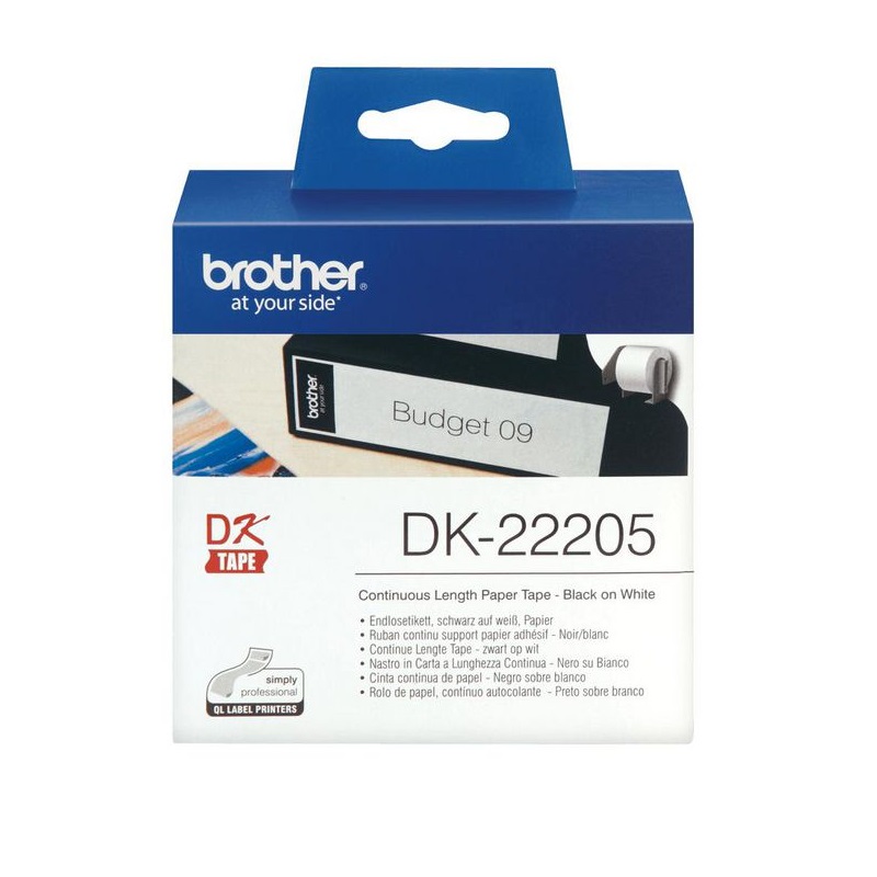 Bild på Brother Label Roll Continuous Paper DK22205 62mm. BRDK22205 (DE,SE,NO,FI,RO,PL)