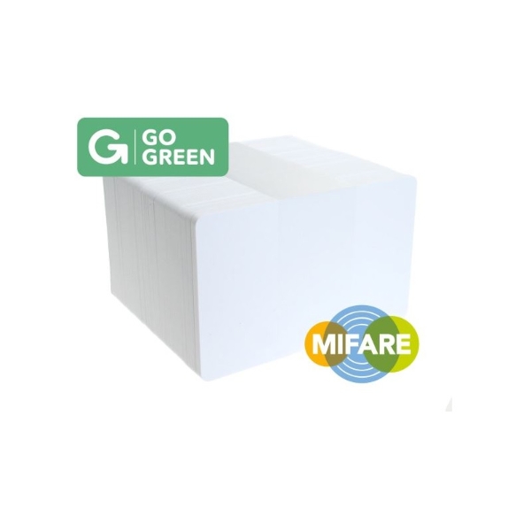 Bild på Blank white MIFARE Classic® 4K EV1 / S70 cards made from 85% recycled plastic - CR80. 70102322
