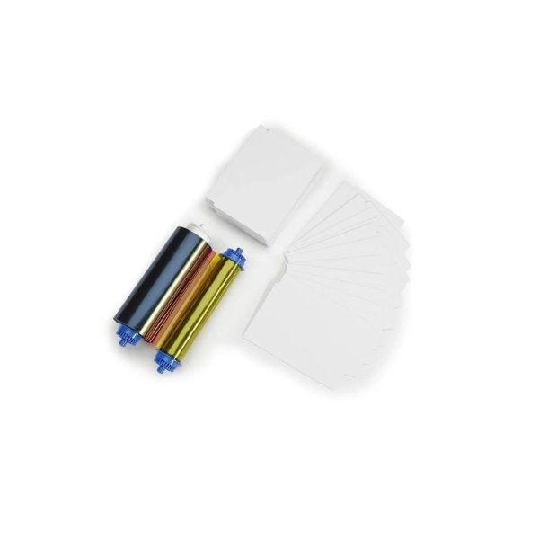 Bild på Zebra ZC10L color ribbon/dye film (YMC0) and cards. Zebra 106000-10L - 400 prints and 400 cards. ZEB-106000-10L (DE,SE,NO,FI,RO,PL)