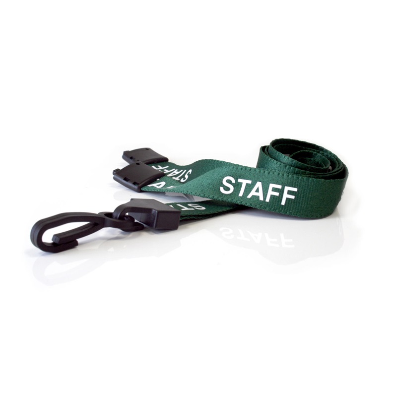 Bild på Staff green lanyard / keyhanger 15 mm with plastic J clip. 60270598 (DE,SE,NO,FI,RO,PL)