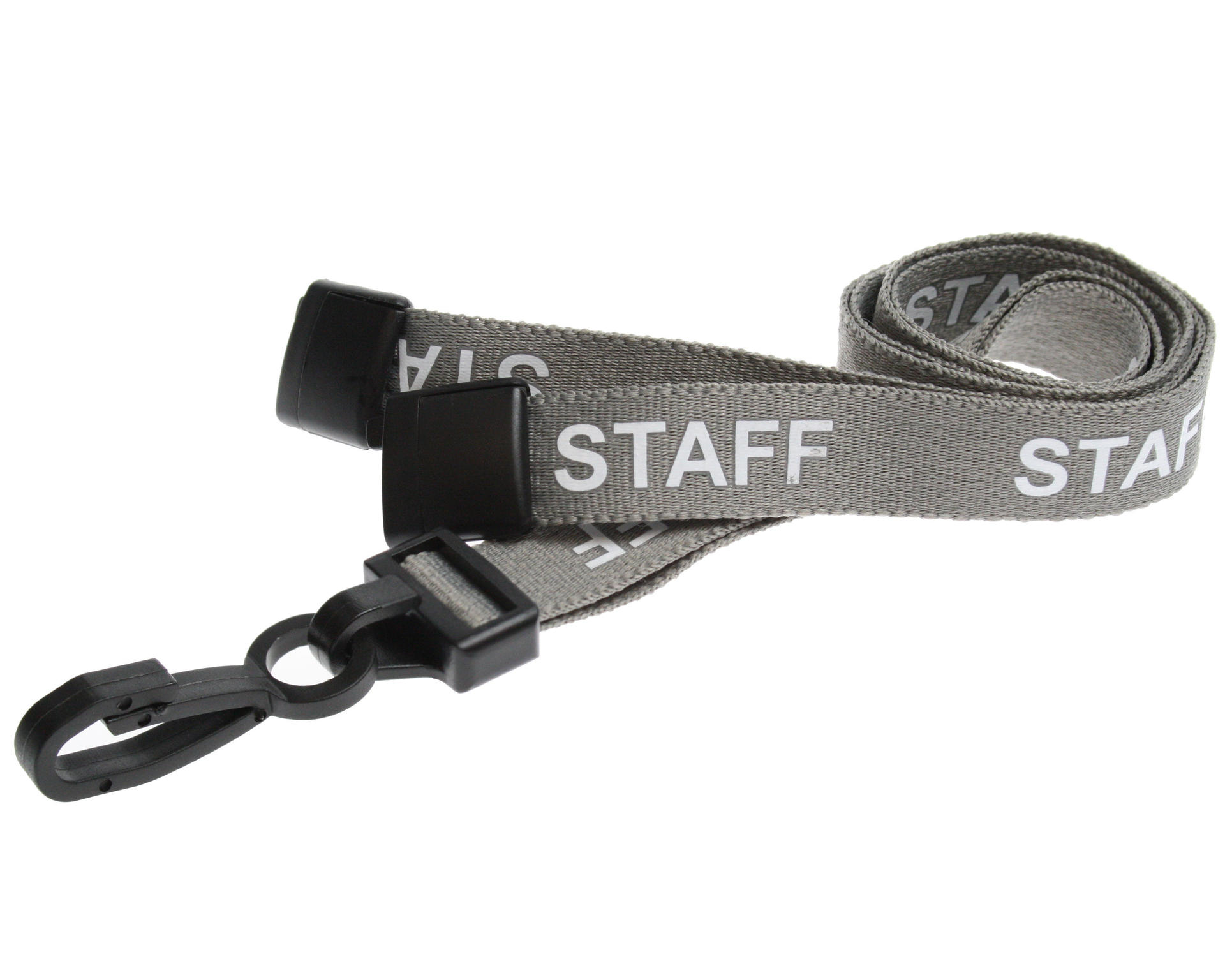 Bild på Staff grey lanyard / keyhanger 15 mm with plastic J clip. 60270599 (DE,SE,NO,FI,RO,PL)