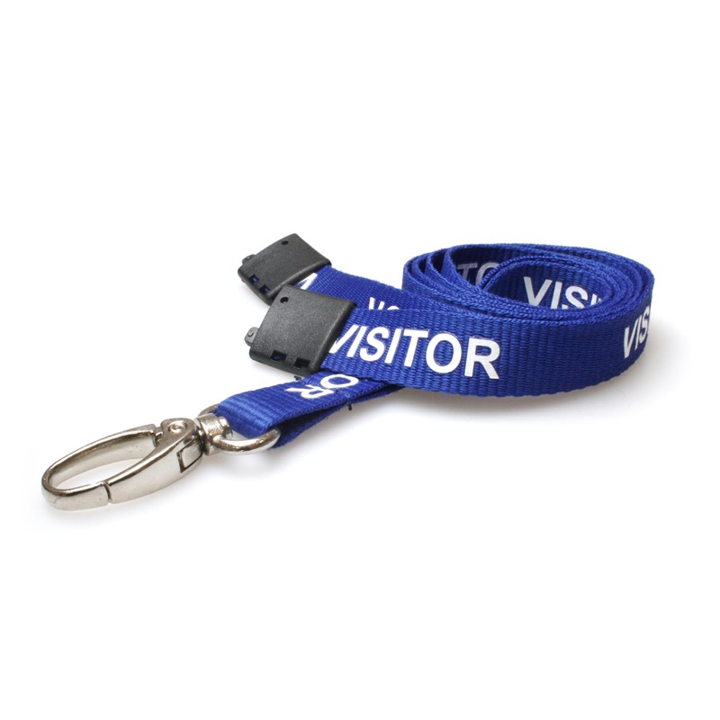Bild på Visitor blue lanyard / Keyhanger 15 mm with metal lobster clip. 60270601 (DE,SE,NO,FI,RO,PL)