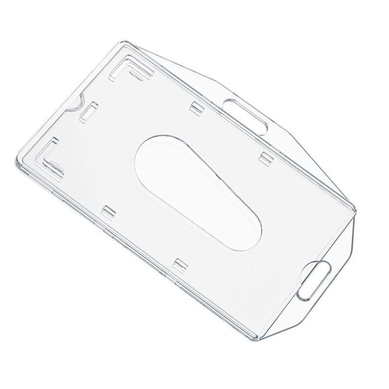 Picture of ID Badge/Badge Holder. Enclosed card holder / carrying case rigid plastic (horizontal/landscape or vertical/portrait). 60270271