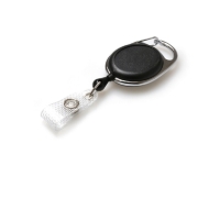 Bild på Black carabiner ID badge reel with belt clip and with reinforced strap and Recess. 60270901 (DE,SE,NO,FI,RO,PL)